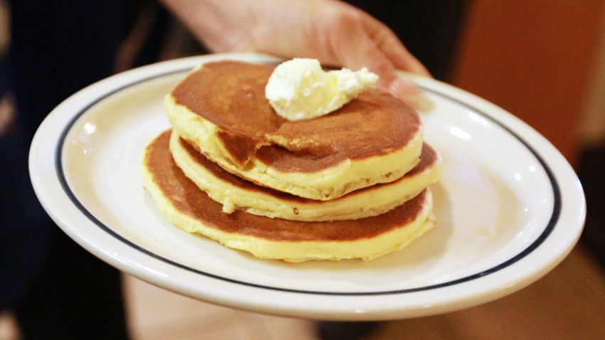 Free pancakes are on their way out of the kitchen during National Pancake Day at IHOP on Tuesday, March, 8, 2016 in Odessa, Texas. (Jacob Ford/Odessa American via AP) MANDATORY CREDIT