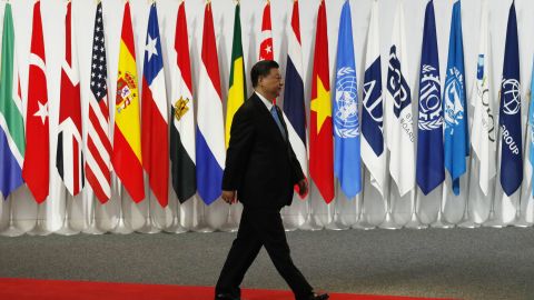 Chinese President Xi Jinping arrives at the G20 leaders summit on June 28 in Osaka, Japan.