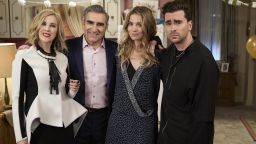 Catherine O'Hara, Eugene Levy, Annie Murphy and Daniel Levy star in Pop TV's "Schitt's Creek," which earned four Emmy nominations on Tuesday.