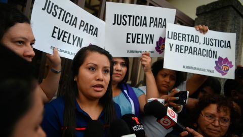 Hernandez speaks before her hearing at Ciudad Delgados court, San Salvador, on July 15, 2019.