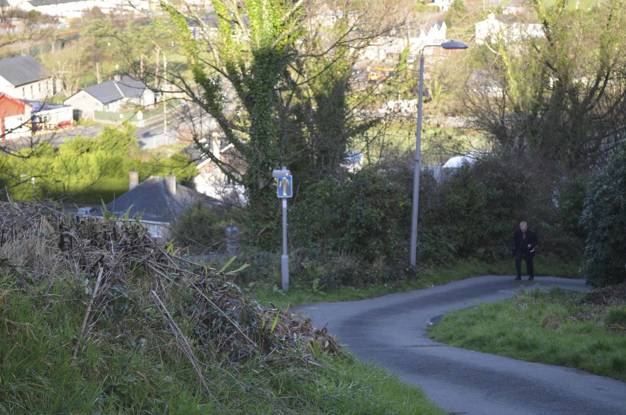 Ffordd Pen Llech, a winding street through the historic part of town, has a gradient of 37.45%.