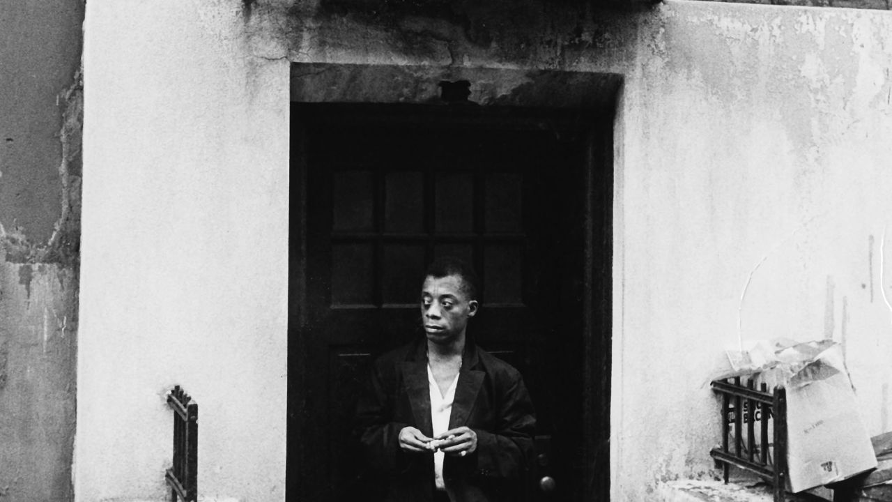 Author James Baldwin, photographed while leaving his home.