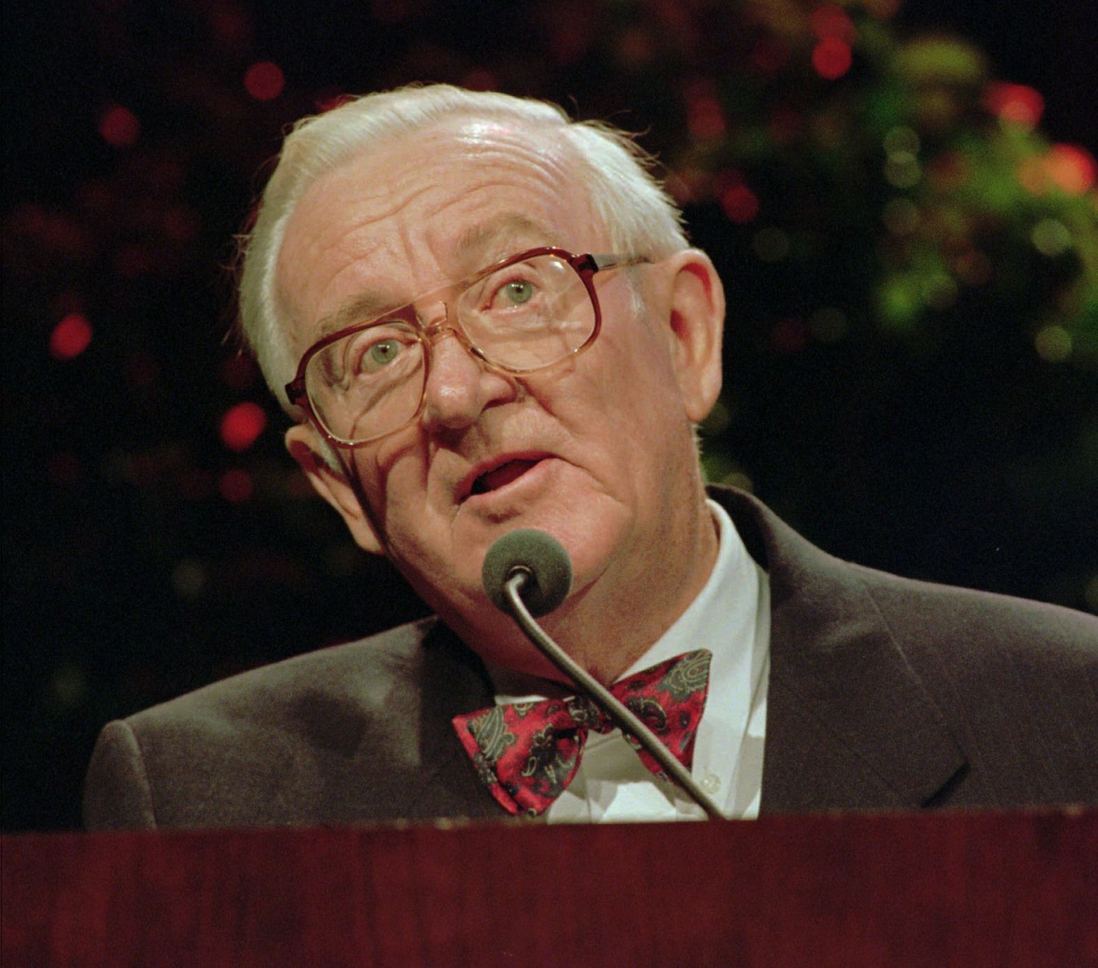 Stevens gives the keynote address at the 118th annual meeting of the American Bar Association in Orlando, Florida, on August 3, 1996. Stevens said electing state judges is a "profoundly unwise'' practice that's akin to letting football fans select a game's referees.