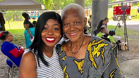 Myra Richardson and Sadie Roberts-Joseph at the City of Baton Rouge's Juneteenth celebration.