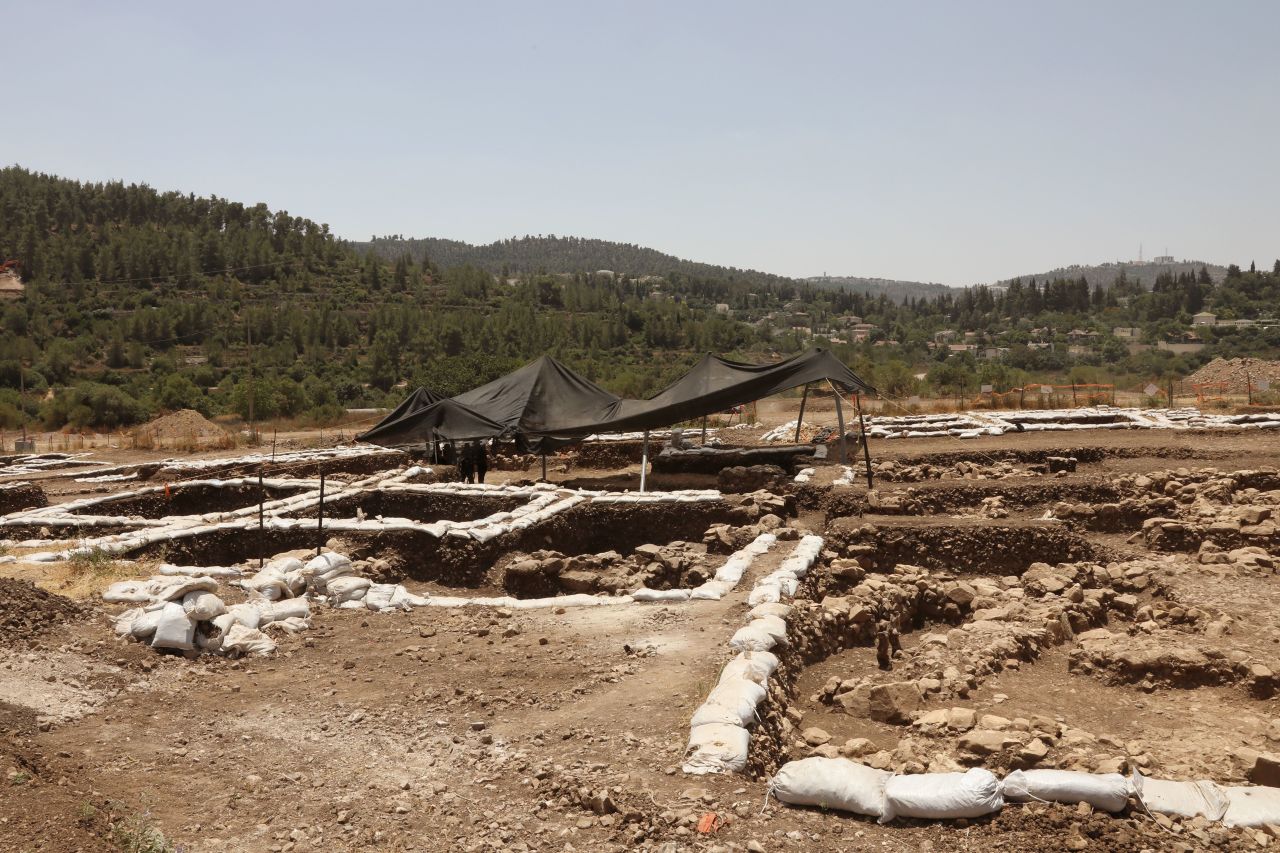 Part of the excavation site outside Motza, about three miles west of Jerusalem.