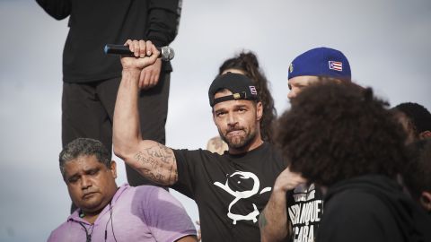 Puerto Rican singer Ricky Martin joined protesters demanding Gov. Ricardo Rossello resign.