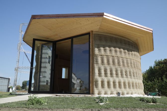 Eco-home Gaia was 3D printed by Italian firm WASP in October 2018, using natural materials including soil, shredded straw, husk, and wood.