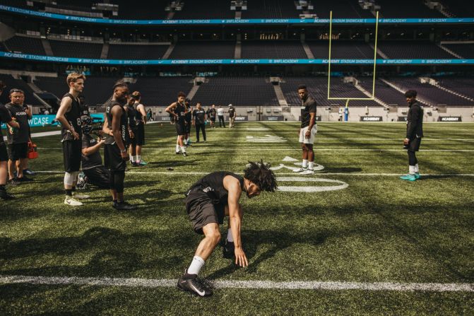 An agility drill tested trialists' ability to change direction at speed.