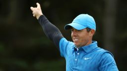 PORTRUSH, NORTHERN IRELAND - JULY 18: Rory McIlroy of Northern Ireland reacts during the first round of the 148th Open Championship held on the Dunluce Links at Royal Portrush Golf Club on July 18, 2019 in Portrush, United Kingdom. (Photo by Francois Nel/Getty Images)