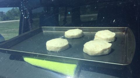 The National Weather Service in Omaha put unbaked biscuits in a car to demonstrate how hot it could get inside.