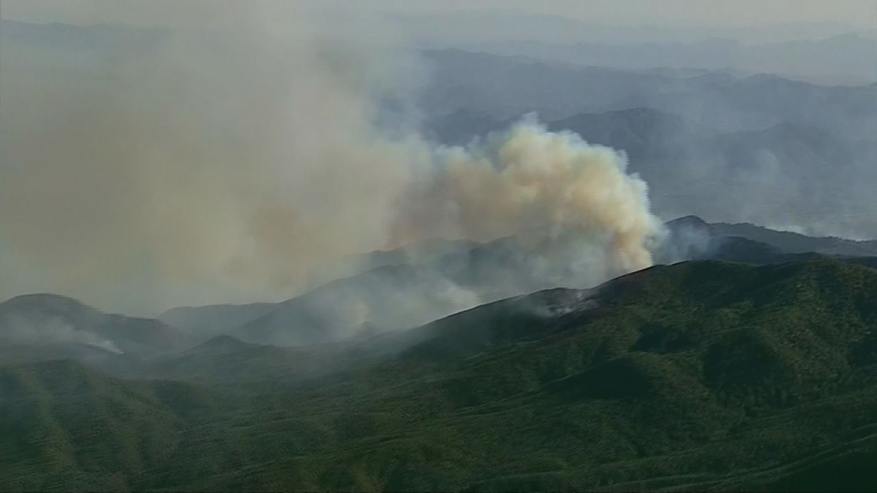 Smoke from the Cellar Fire near Prescott, Arizona was seen from miles away on Thursday.