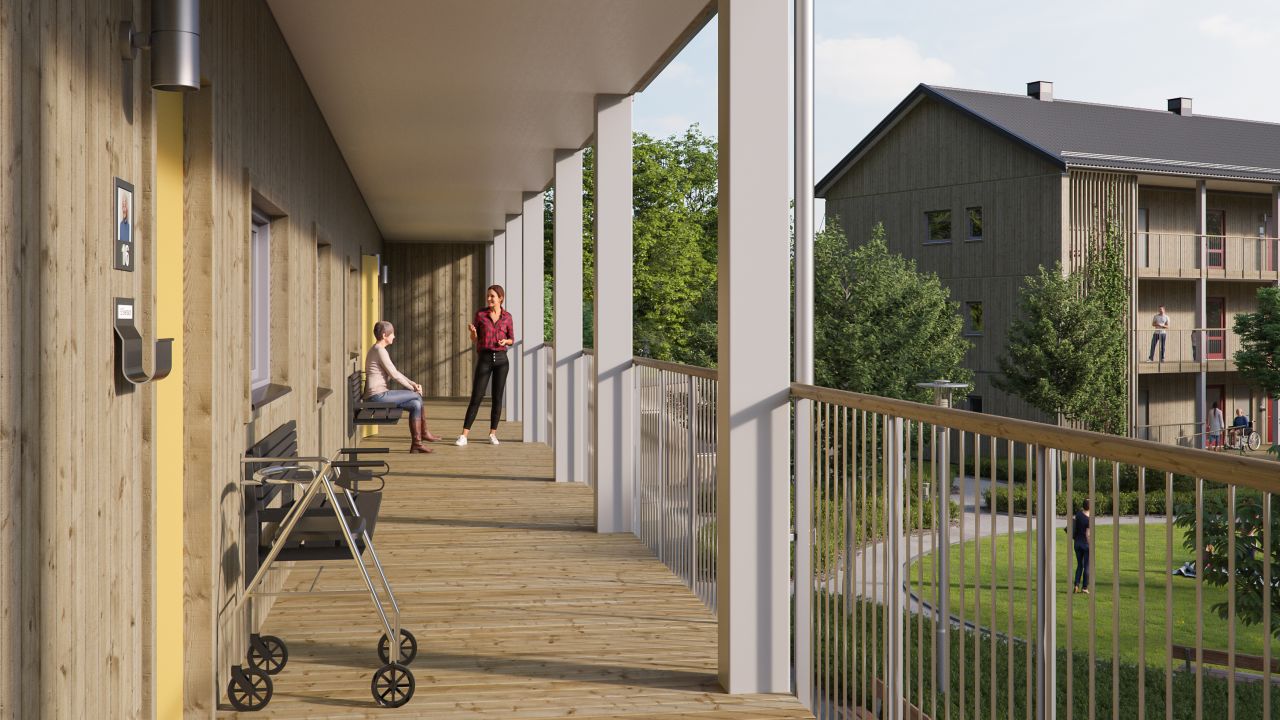 SilviaBo apartments, as rendered here, will include special design features, such as colored elements in bathrooms and old-fashioned knobs in the kitchens.