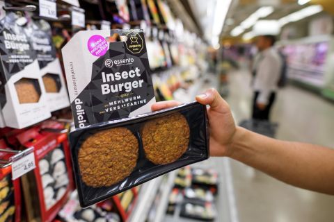 Pre-cooked insect burgers made from mealworms were sold in Switzerland at supermarket chain Coop.  