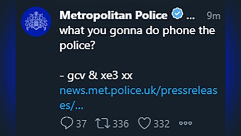 UK Met police twitter hack