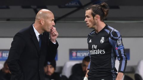 Zinedine Zidane (left) said Gareth Bale was on his way out of Real Madrid. 