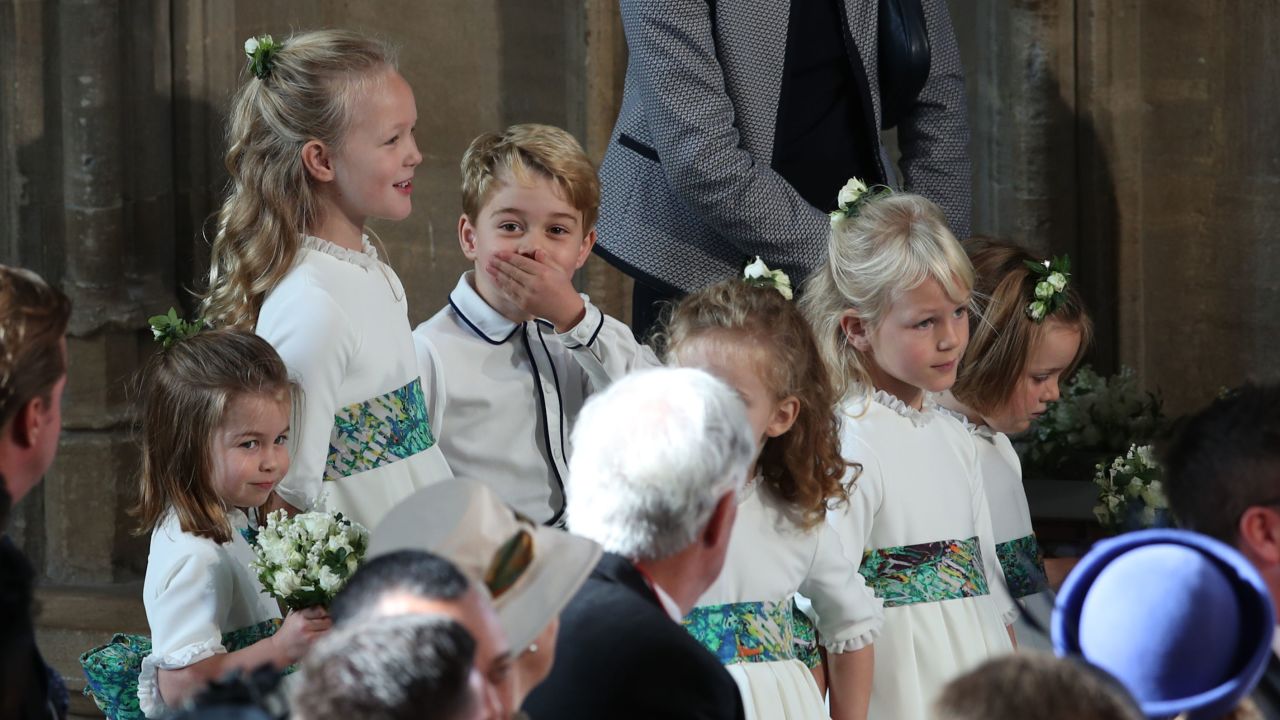 Prince George was a page boy at the wedding of Princess Eugenie to Jack Brooksbank at St George's Chapel in Windsor Castle in October 2018.