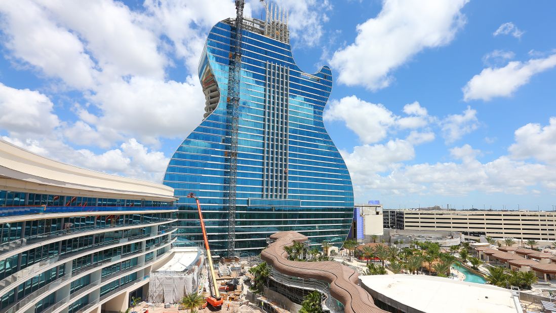 <strong>Unique stay: </strong>It is the world's first guitar-shaped hotel, and it is set to open on October 24 in Hollywood, Florida.