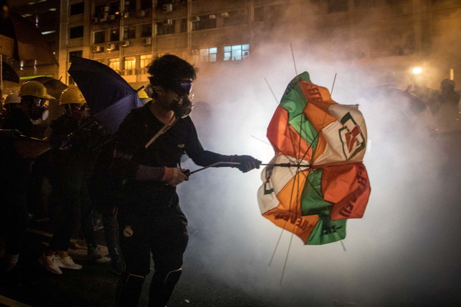 Protesters clash with police on Sunday, July 21.