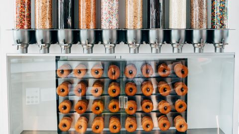 Customers can customize their doughnuts with new toppings.