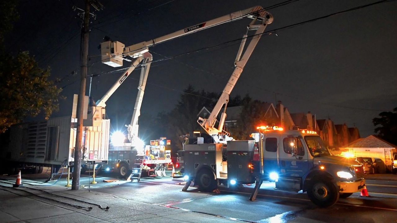 ConEd said it is working to restore power in Brooklyn.