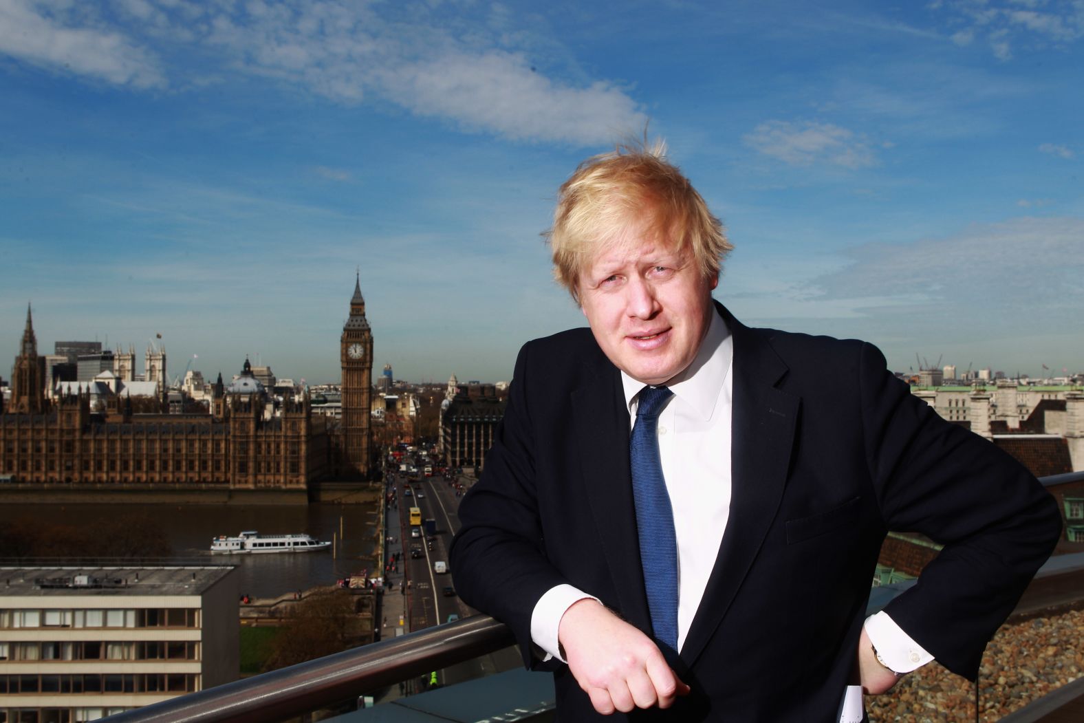 Johnson poses for a photo in London in April 2011. He was re-elected as the city's mayor in 2012.