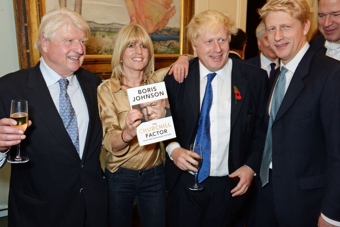 Rachel Johnson, second left, pictured with brothers Boris and Jo in 2014.