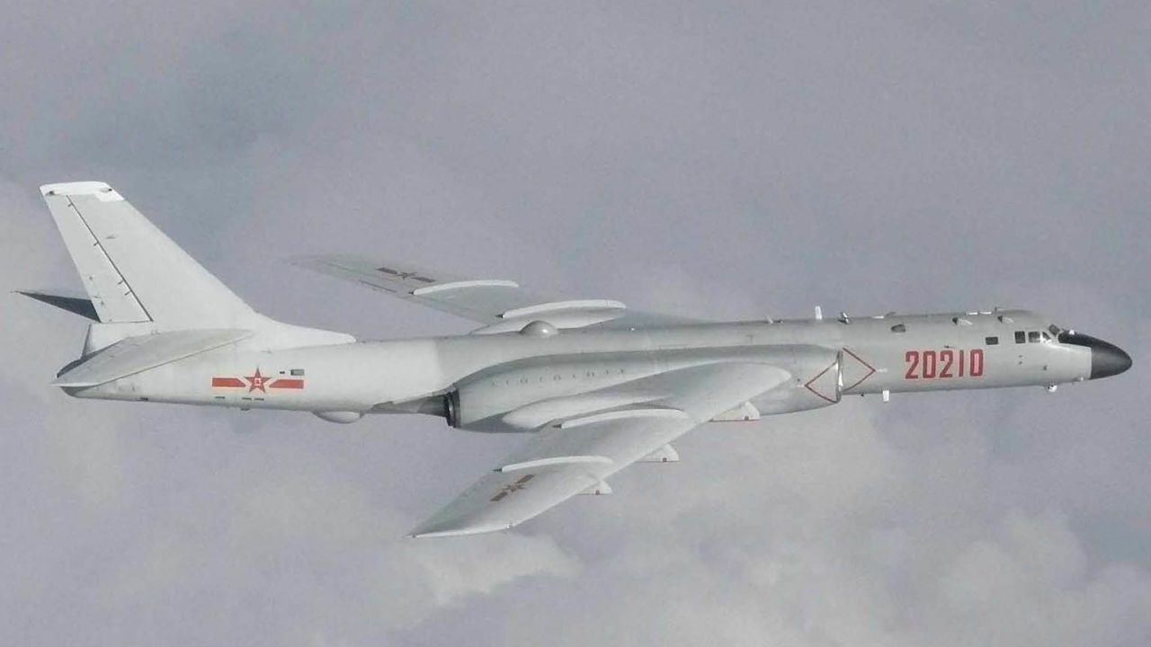 A Chinese H-6K bomber involved in Tuesday's incident as photographed by a Japanese aircraft.