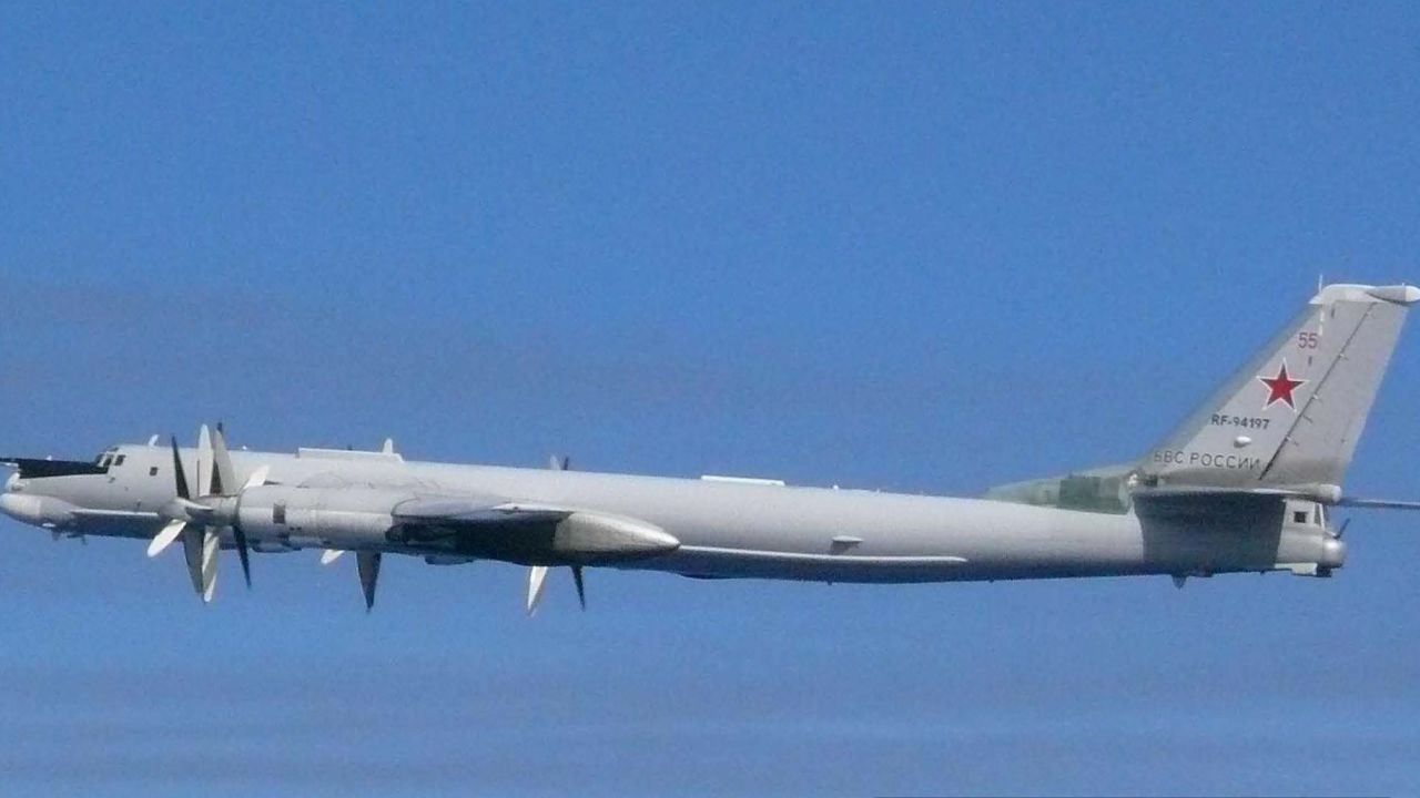 A Russian Tu-95 bomber involved in Tuesday's incident as photographed by Japanese aircraft.