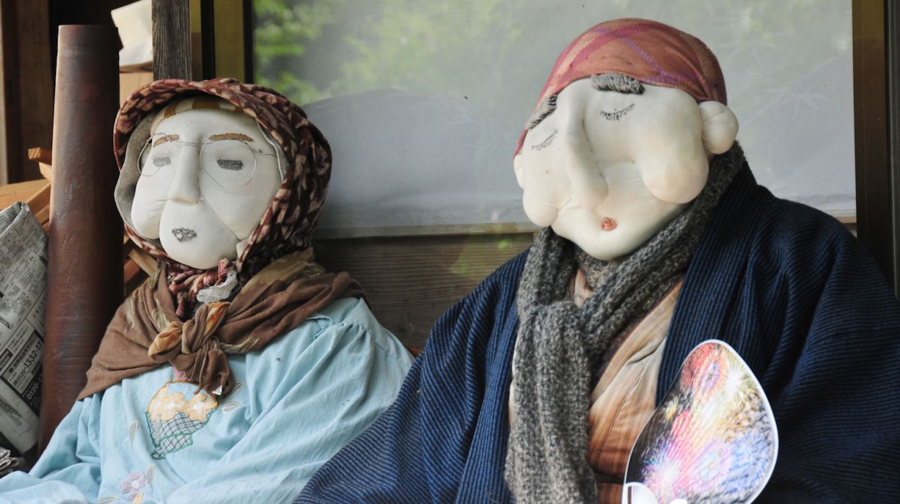 <strong>Hundreds of scarecrows:</strong> The scarecrows are the brainchild of Tsukimi Ayano, a crafts hobbyist who returned to the village in 2002 after living in the "big city" of Osaka most of her life.