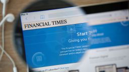 FT Financial Times website - stock
