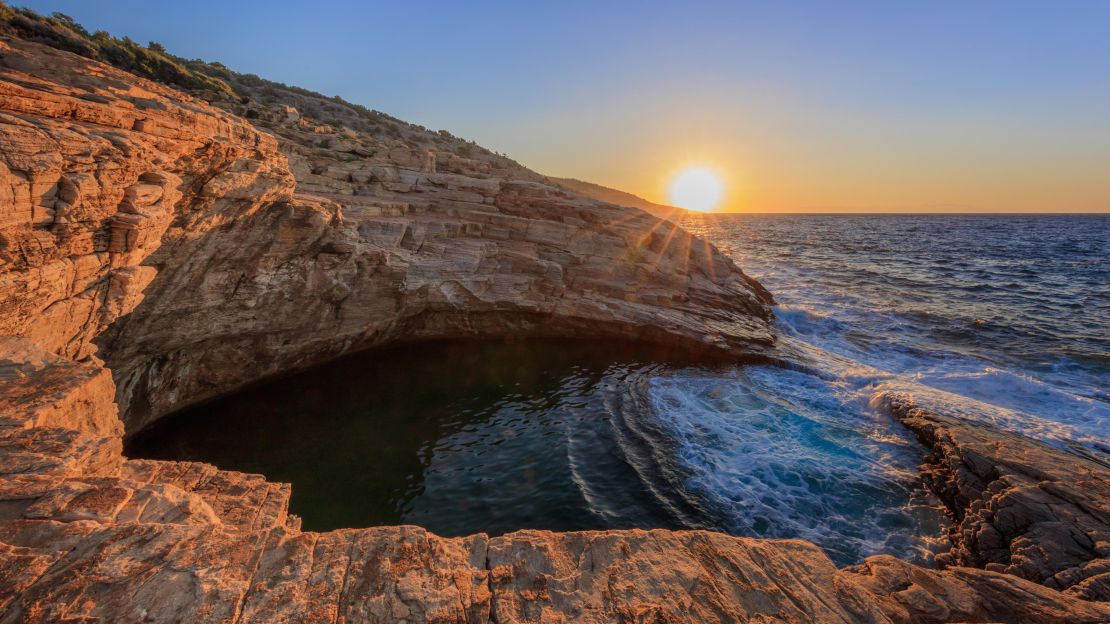 Giola is a stunning natural lagoon on the Greek island of Thassos.