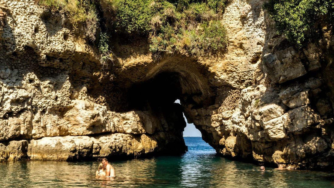 <strong>Queen Joan's Baths, Sorrento, Italy: </strong>Framed by a natural arch and surrounded by the ruins of a Roman villa, Queen Joan's Baths (Bagni della Regina Giovanna) is a swimmer's paradise. 
