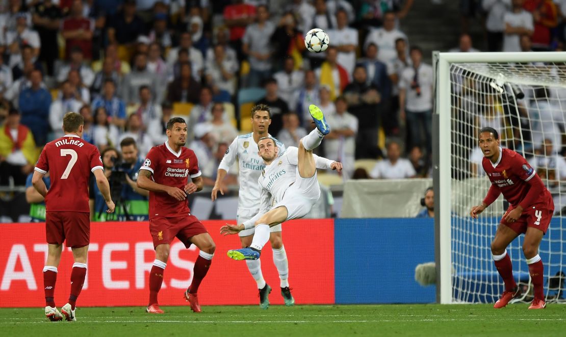 Gareth Bale's stunning overhead kick against Liverpool turned the 2018 Champions League final in Real's favor.