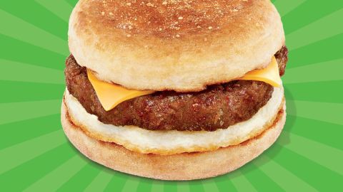 Dunkin' is selling a breakfast sandwich with Beyond Meat sausage in Manhattan. 
