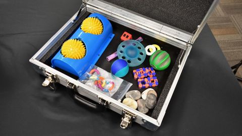 Sensory kits will be available with physical objects to help people cope.