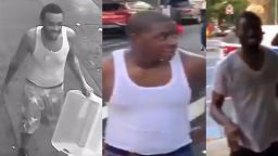 The NYPD tweeted an image of three individuals invovled in a water dousing incident. 
