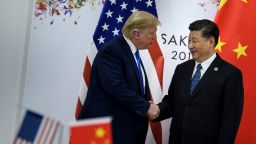 TOPSHOT - China's President Xi Jinping (R) greets US President Donald Trump before a bilateral meeting on the sidelines of the G20 Summit in Osaka on June 29, 2019. (Photo by Brendan Smialowski / AFP)        (Photo credit should read BRENDAN SMIALOWSKI/AFP/Getty Images)