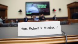 Former special counsel Robert Mueller, accompanied by his top aide in the investigation Aaron Zebley, will testify before the House Judiciary Committee hearing on his report on Russian election interference, on Capitol Hill, in Washington, Wednesday, July 24, 2019. (AP Photo/Andrew Harnik)