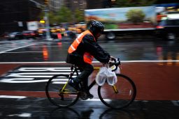 Food delivery companies are facing  scrutiny over how workers are paid. (Jewel Samad/AFP/Getty Images)