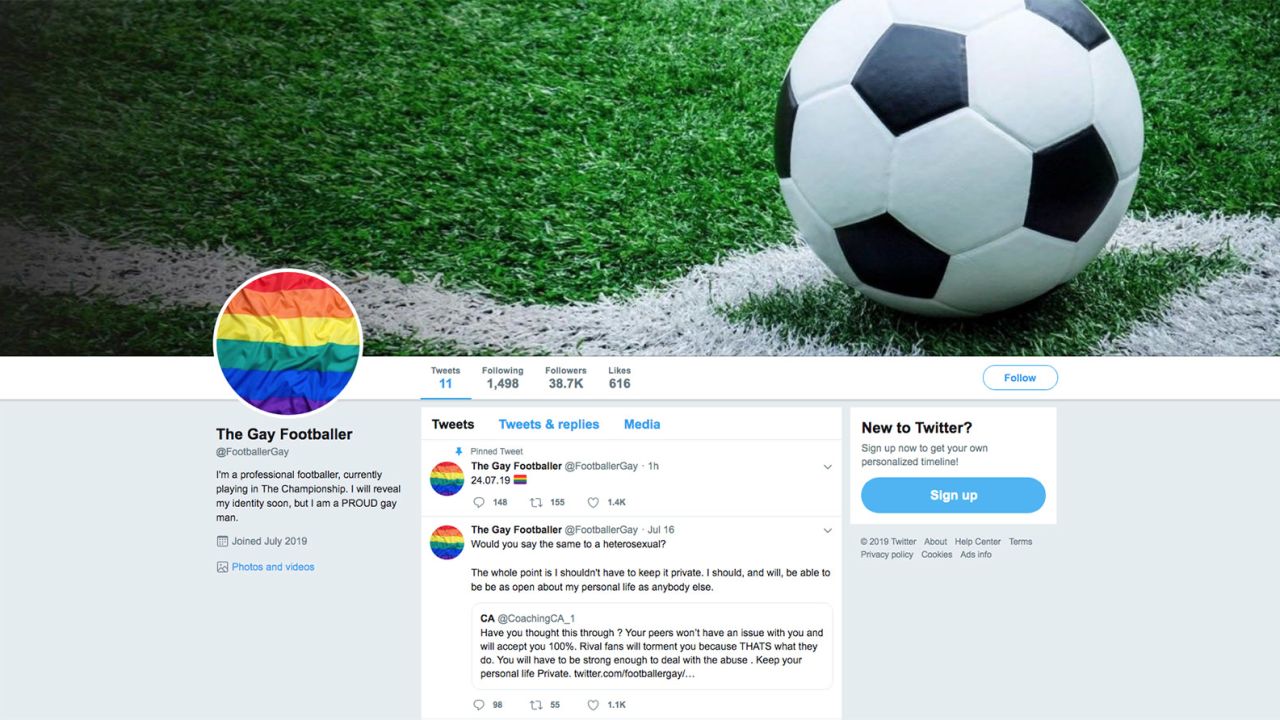 A Twitter account claiming to belong to an anonymous gay footballer has been deleted, a day before the user was due to reveal his identity. 