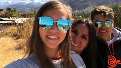 Tania Bravo Groe, 48, with daughter Alessandra Groe, 18, a student at Iowa State University, and son Anthony Groe, 16, who is in high school.