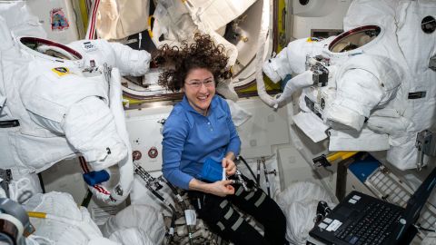 We hope this very smiley lady never goes outside without her spacesuit.