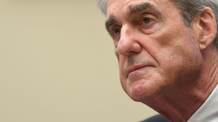 Former Special Counsel Robert Mueller listens as he testifies before the House Select Committee on Intelligence hearing on Capitol Hill in Washington, DC, July 24, 2019. (Photo by SAUL LOEB / AFP)        (Photo credit should read SAUL LOEB/AFP/Getty Images)