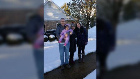 Jorge Chepote with his family -- wife Karinna and daughters Sofía and Adriana -- in Missouri in winter 2018. Chepote says recent racism in the United States makes him fear for his youngest daughter's safety in school.