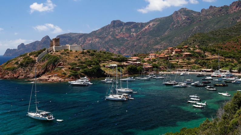 <strong>Scandola Nature Reserve, Corsica:</strong> On the French island of Corsica, the 16th-century Genoese Girolata Fort sits on a rocky outcrop above the seaside village of Girolata. <br /><br />