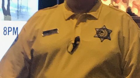 Photo of an MGM Resorts security guard's uniform at MGM Northfield Casino outside Cleveland on July 13. 
