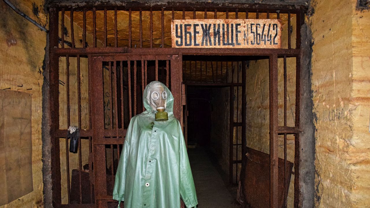 An anti-nuclear Cold War bunker is one of the many eerie sights along the network of tunnels.