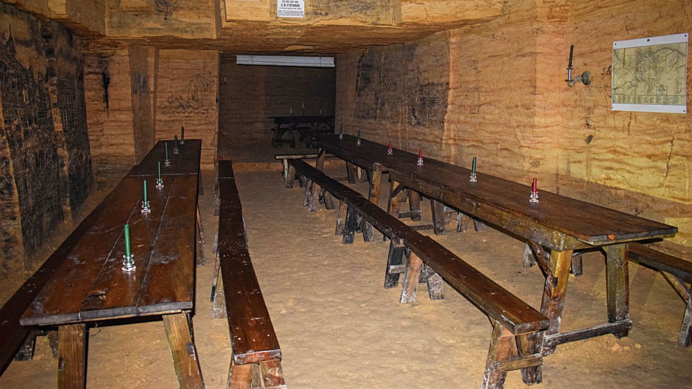 <strong>Hidden spaces: </strong>A makeshift restaurant positioned deep in the tunnels, which are spread over three levels.