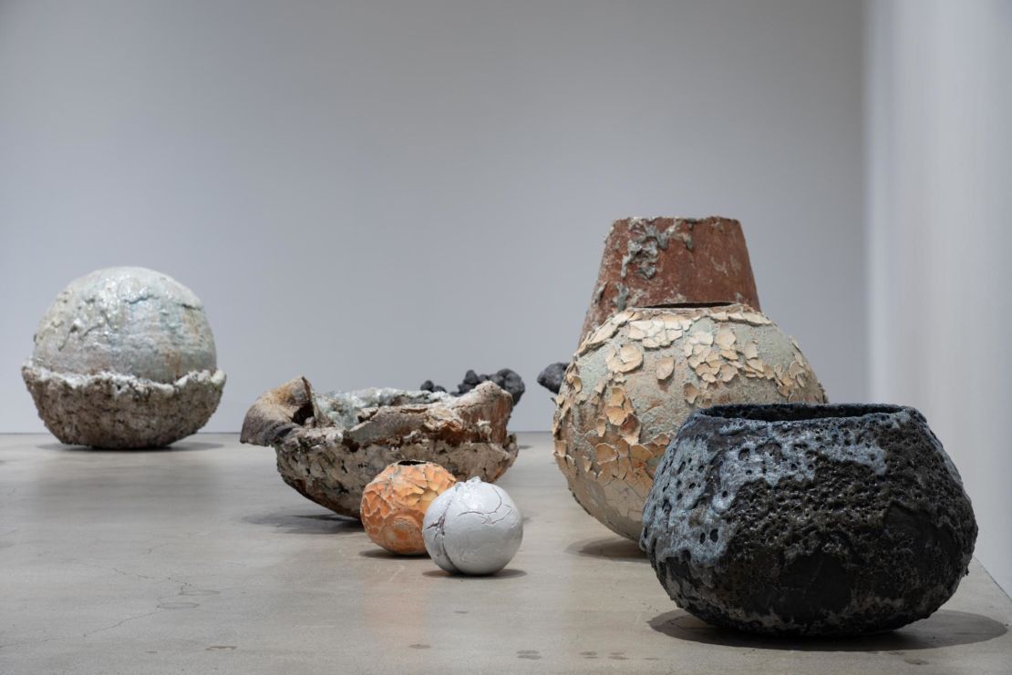 A selection of ceramic artworks by Otani's contemporary, Yuji Ueda.