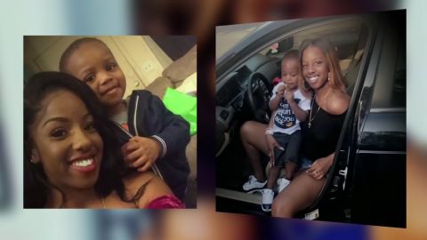 Auriel Callaway, who was fatally wounded outside a Georgia apartment complex, and her toddler son. 